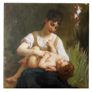Azulejo De Cerâmica Adolphus Child and Teen por William Bouguereau