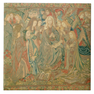 Azulejo De Cerâmica Adoração da criança do cristo (tapeçaria)