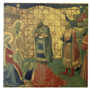 Azulejo De Cerâmica Adoração dos Magi, detalhe de uma placa do
