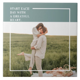 Azulejo De Cerâmica Adorável Presente da Família Verde de Fotos Modern