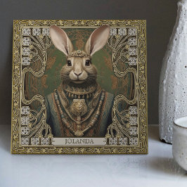 Azulejo De Cerâmica Adornamentos Tribais com Espírito de Coelho Místic
