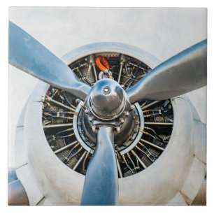 Azulejo De Cerâmica Aeronave Douglas DC-3. Hélice