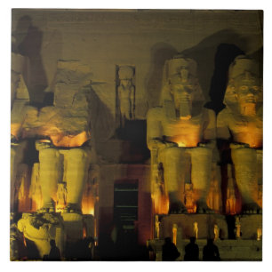 Azulejo De Cerâmica AF, Egito, Abu Simbel. Figuras Colossais de