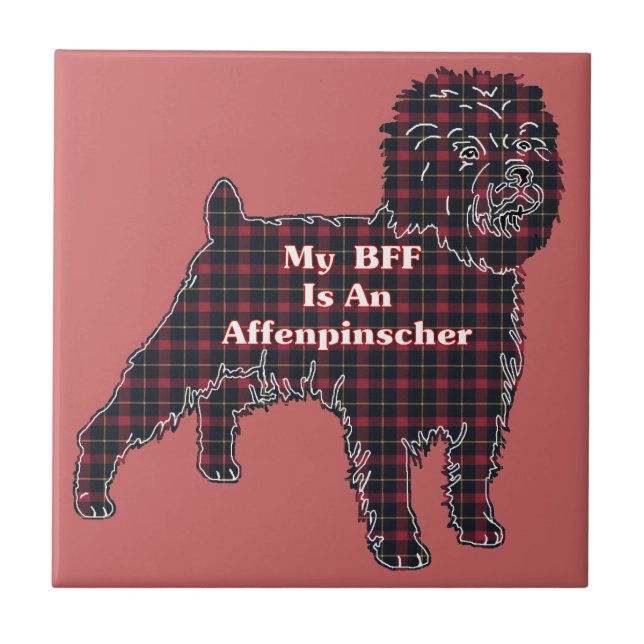 Azulejo De Cerâmica Affenpinscher BFF (Frente)