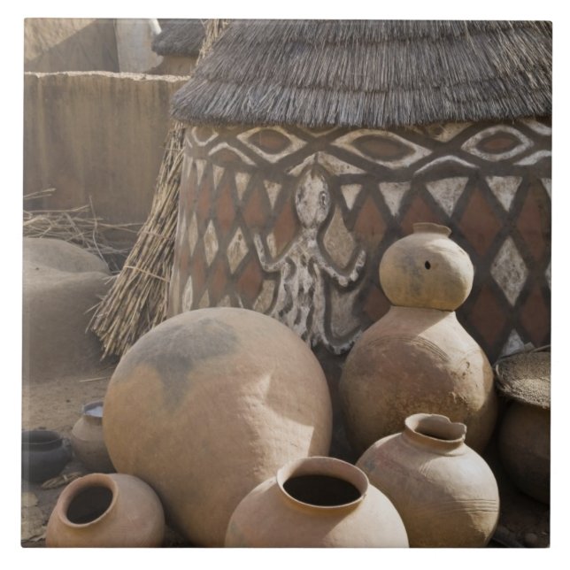 Azulejo De Cerâmica África, África Ocidental, Gana, Sirigu. artesanato (Frente)
