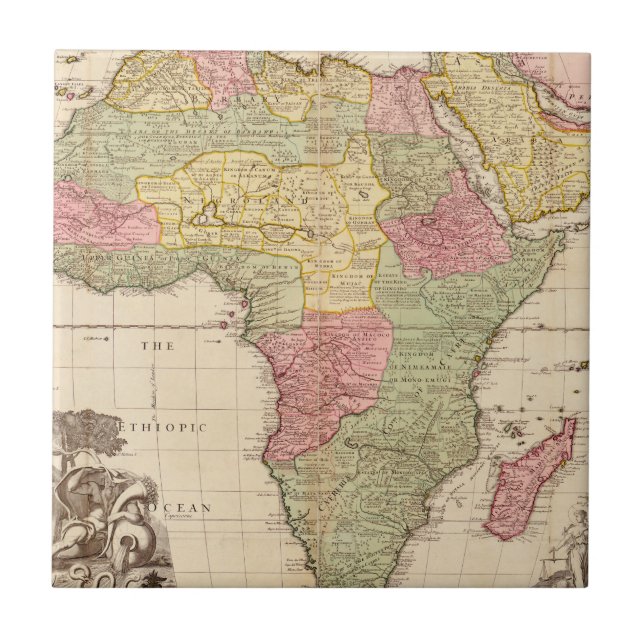Azulejo De Cerâmica África cerca de 1725 (Frente)