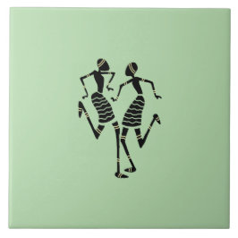 Azulejo De Cerâmica African Art Silhouette Dancers