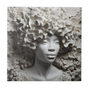 Azulejo De Cerâmica Afro-americana Rainha Negra Melanin Poppin