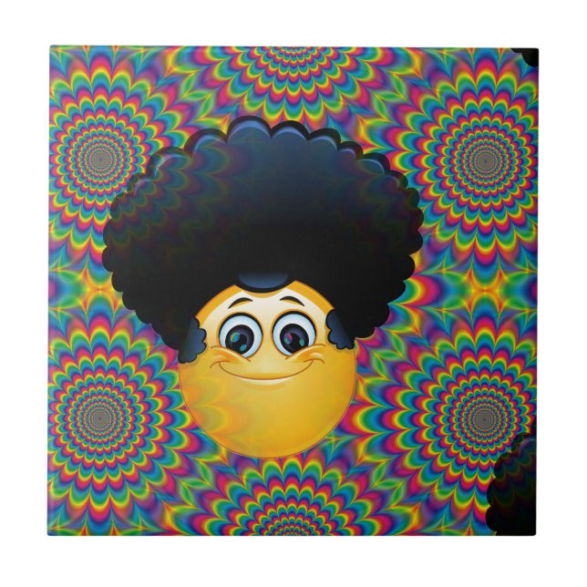 Azulejo De Cerâmica afro emojis (Frente)