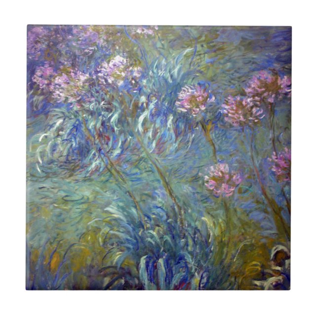 Azulejo De Cerâmica Agapanthus de Claude Monet (Frente)