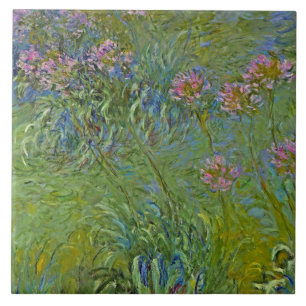 Azulejo De Cerâmica Agapanthus Flowers (por Claude Monet)