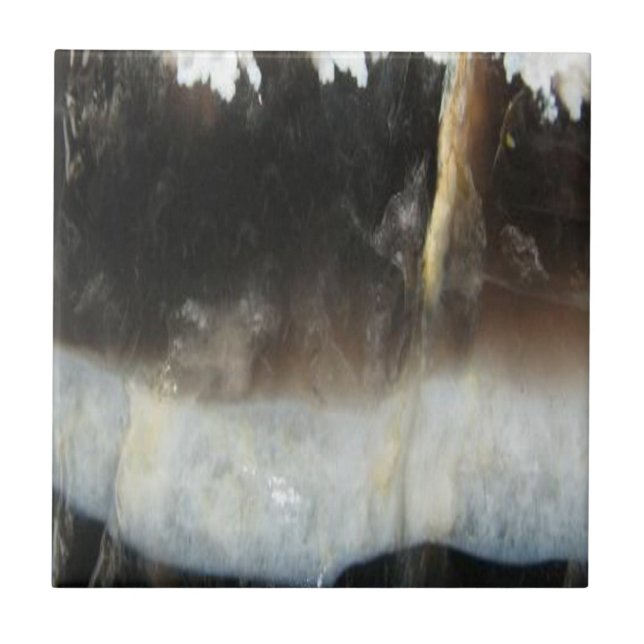 Azulejo De Cerâmica Ágata preta listrada, pedra original legal da (Frente)