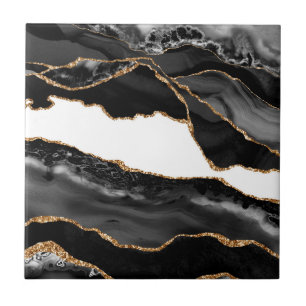 Azulejo De Cerâmica Agate Marbado Faux Na moda, pedra de luxo Dourado
