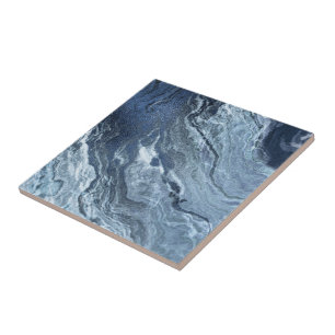 Azulejo De Cerâmica Agato de Cristal Azul   Pedra Sangrada Escura