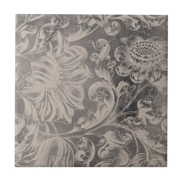 Azulejo De Cerâmica Aged Floral (Frente)