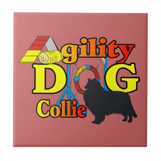 Azulejo De Cerâmica Agilidade de Collie Rough (Frente)