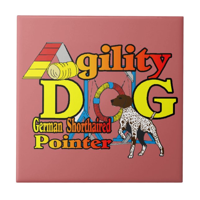 Azulejo De Cerâmica Agilidade do ponteiro abreviado alemão (Frente)