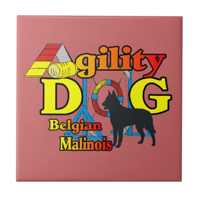 Azulejo De Cerâmica Agilidade Malinois Belga (Frente)