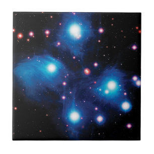 Azulejo De Cerâmica Aglomerado Estelar Plêiades Messier 45 Foto Espaci