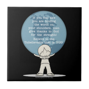 Azulejo De Cerâmica Agradecido pela Força