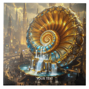 Azulejo De Cerâmica Água de Cidade Espiral de Fantasia Fofa
