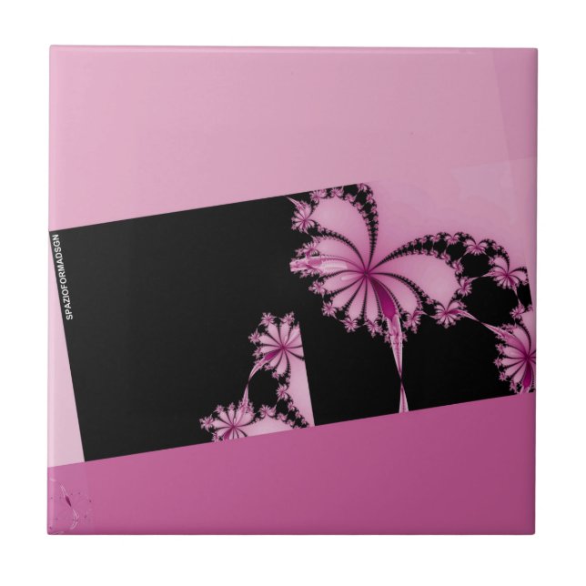 Azulejo De Cerâmica Água de rosas do Jardim Fractal (Frente)