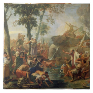 Azulejo De Cerâmica Água do desenho de Moses da rocha (óleo em canva