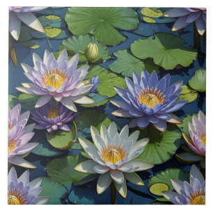Azulejo De Cerâmica Água Flor lírio vibrante