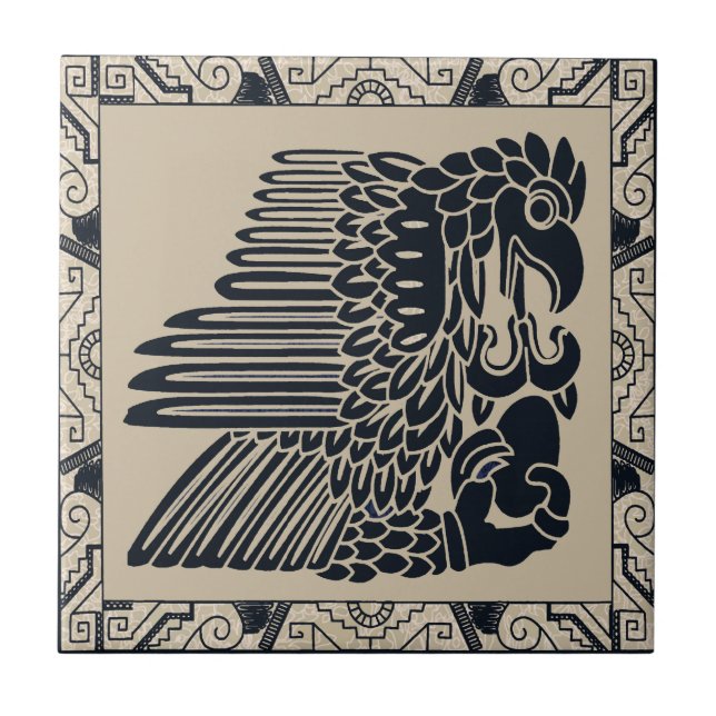 Azulejo De Cerâmica Águia Inca com Nova Vida (Frente)