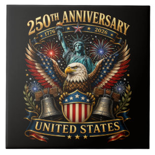 Azulejo De Cerâmica Águia Patriótica do 250º Aniversário dos Estados U