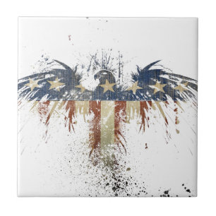 Azulejo De Cerâmica Águia Patriótica, EUA/EUA, bandeira SAD