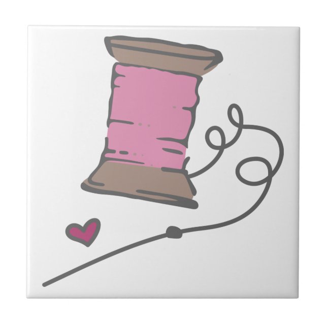 Azulejo De Cerâmica Agulha E Thread (Frente)