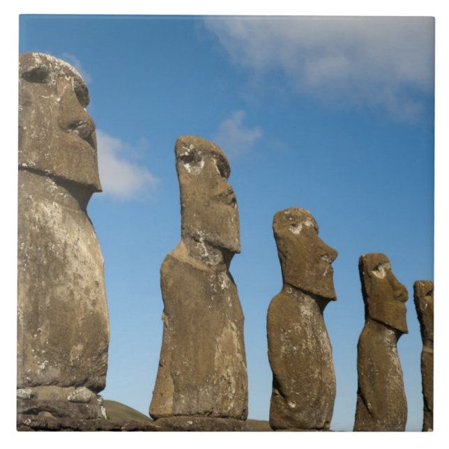 Azulejo De Cerâmica Ahu Akivi, Rapa Nui, Ilha de Páscoas, Chile 2 (Frente)