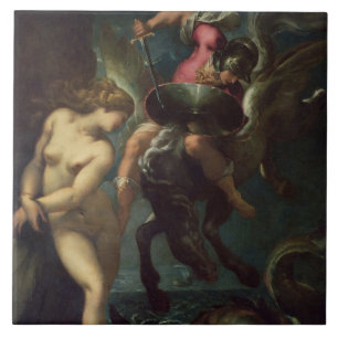 Azulejo De Cerâmica Ainda vida dos peixes, c.1670-80 (óleo em canvas)