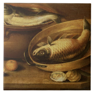 Azulejo De Cerâmica Ainda vida dos peixes e dos limões