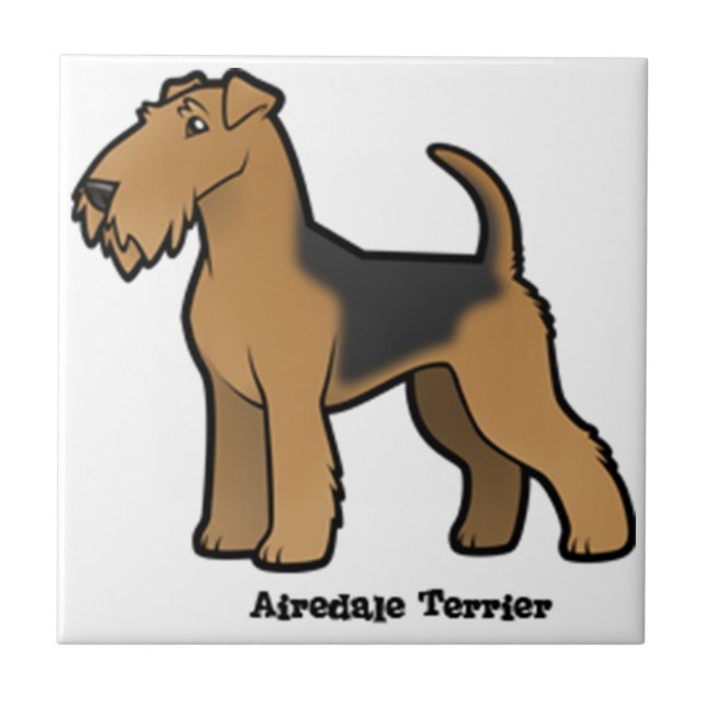 Azulejo De Cerâmica airedale terrier (Frente)