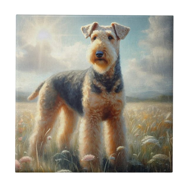 Azulejo De Cerâmica Airedale Terrier (Frente)