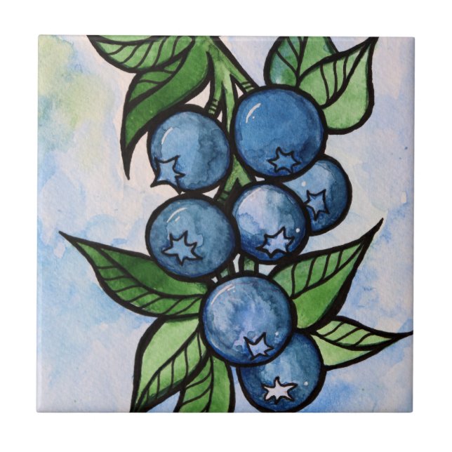 Azulejo De Cerâmica Airelas com aquarela (Frente)