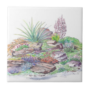 Azulejo De Cerâmica Ajardinar alpino do jardim