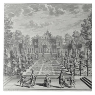 Azulejo De Cerâmica Ajustando-se para uma ópera em um jardim, 'de