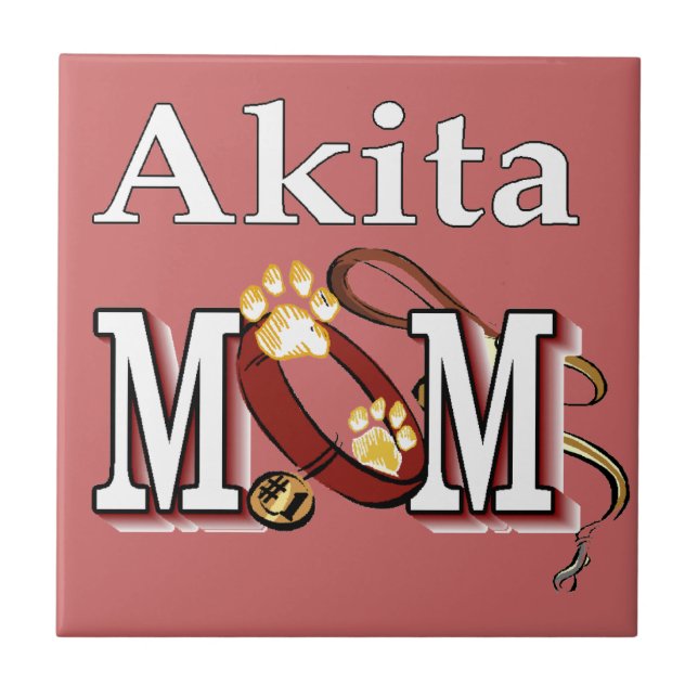Azulejo De Cerâmica Akita Dog MOM (Frente)