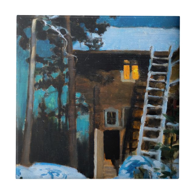 Azulejo De Cerâmica Akseli Gallen-Kallela - Kalela no inverno (Frente)