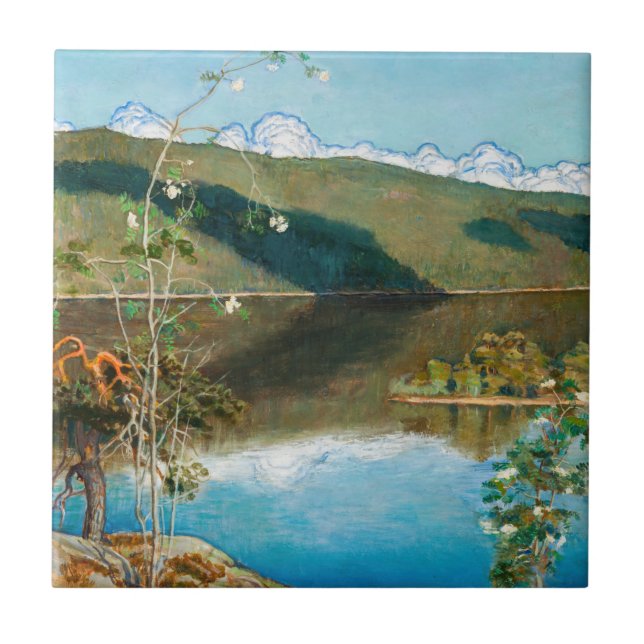 Azulejo De Cerâmica Akseli Gallen-Kallela - Thunderclouds no Horizonte (Frente)