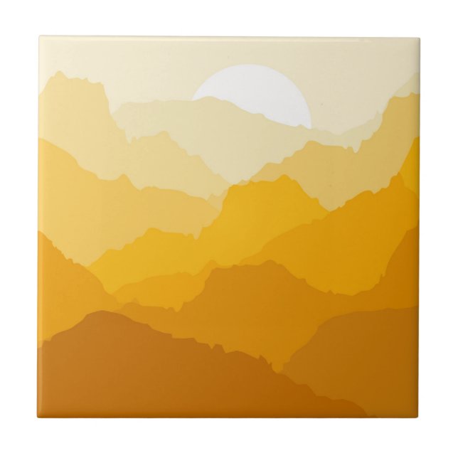 Azulejo De Cerâmica Alarme amarelo e laranja (Frente)