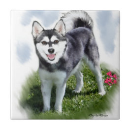 Azulejo De Cerâmica Alaskan Klee Kai Art