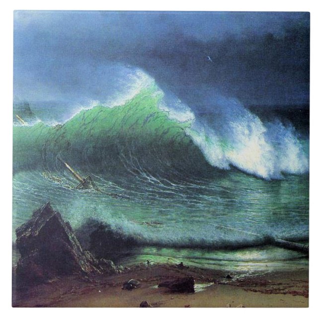 Azulejo De Cerâmica Albert Bierstadt, Mar de Emerald (Frente)