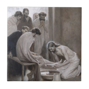 Azulejo De Cerâmica Albert Edelsense - Jesus Lavando Pés Discípulos