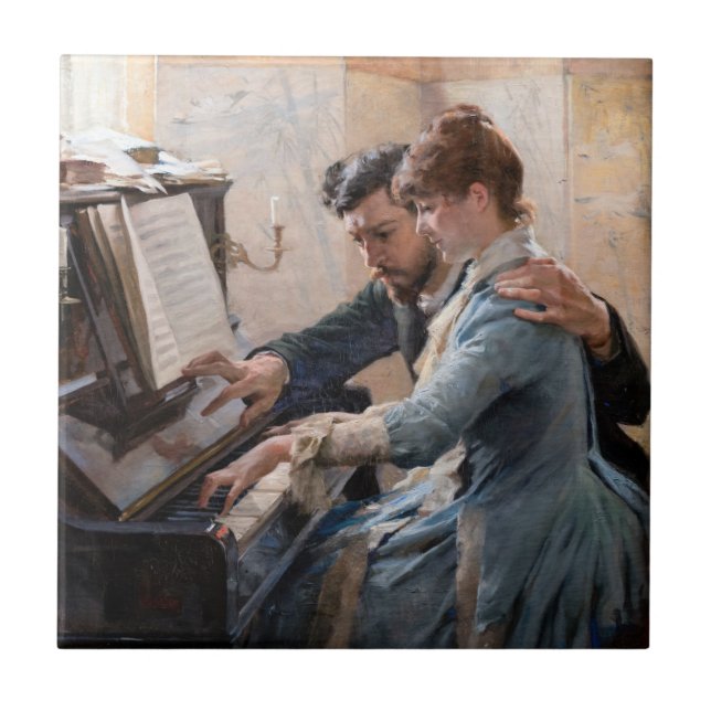 Azulejo De Cerâmica Albert Edelsense - Tocando o Piano (Frente)