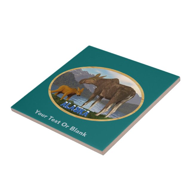 Azulejo De Cerâmica Alce no Prado (Lateral)