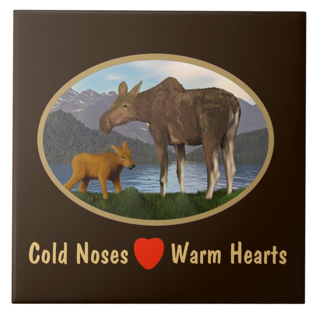 Azulejo De Cerâmica Alce no Prado (Frente)